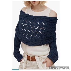 SHRUG WRAP BOLERO SHAWL KNITTED CABLE SWEATER